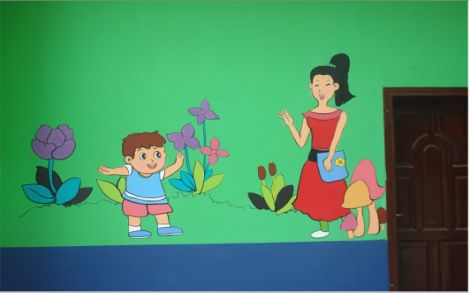 巴塘幼儿园形象墙彩绘